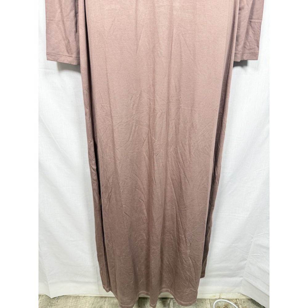 Veiled New York Essential Bamboo Jersey Maxi Dress Deep Taupe S 56" Tie Back - Picture 7 of 15